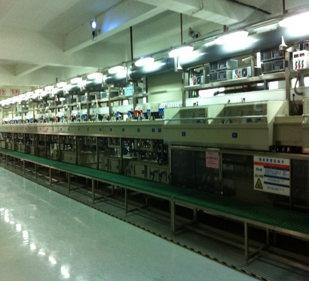 Horizontal continuous plating production line